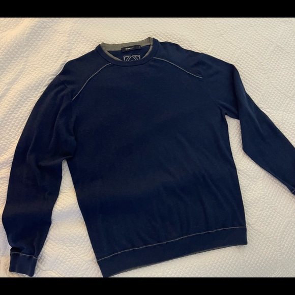 Zegna, Cotton and Cashmere Knit Crewneck Sweater - Picture 7 of 8